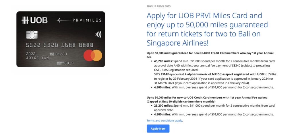 Review: UOB PRVI Miles Card Singapore